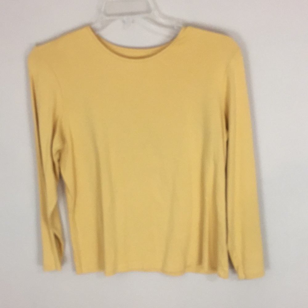 Christopher & Banks Mustard Yellow Layer Your Look  Cotton Long Sleeve Tee XL